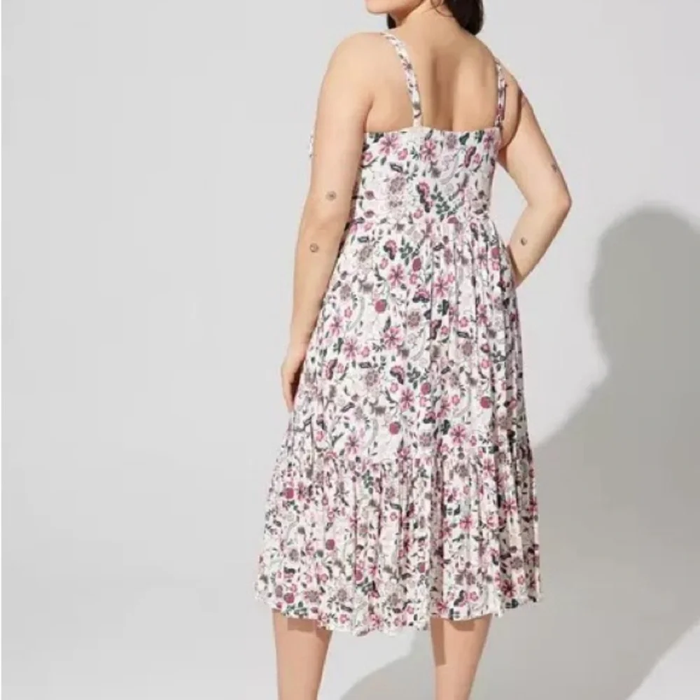 NWT Torrid Supersoft Floral Ivory Tie Front Midi Dress -Torrid Size 3 (22-24,3X) - Picture 4 of 16